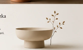 Nowoczesna ceramiczna misa Casa Terra na tle naturalnej kompozycji