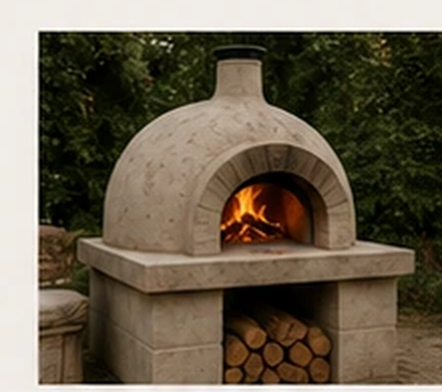 Naturalny piec na pizzę w ogrodzie